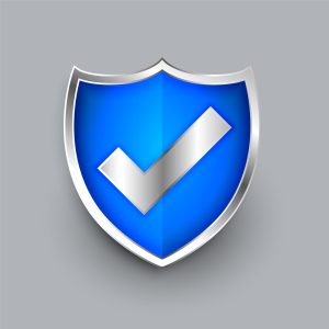 shield icon with check mark symbol design